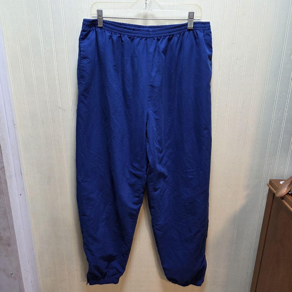 Activology Pants Mens Large Blue Track Woven Lined Elastic Waist Zip Ankles